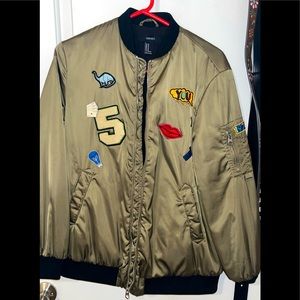 Forest green, bomber jacket,medium
